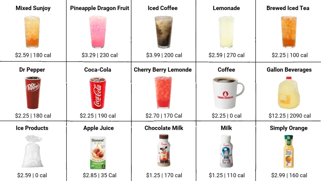 Chick-Fil-A Beverages Menu