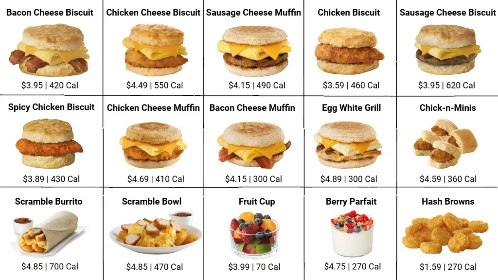 Chick-Fil-A Breakfast Menu