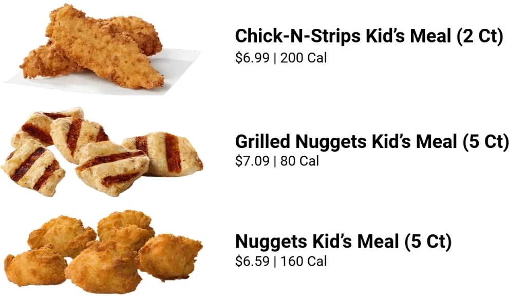 Chick-Fil-A Kids Meals Menu